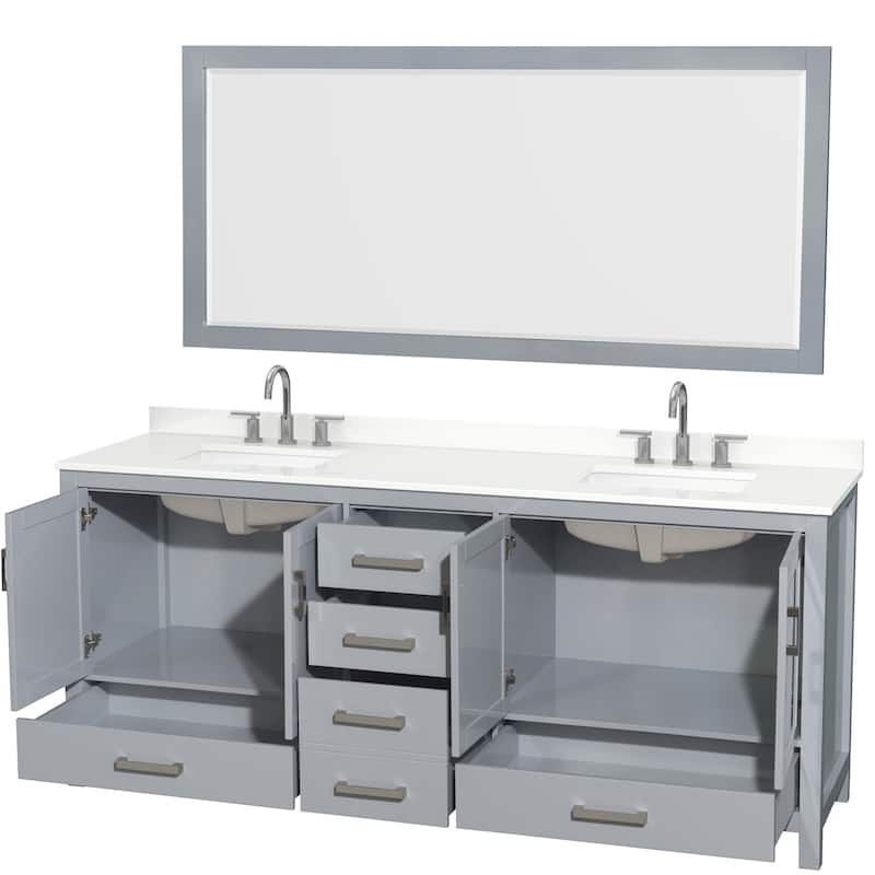 Wyndham Collection WCS141480D-QTZ-US3M70 Sheffield 80" Free Standing