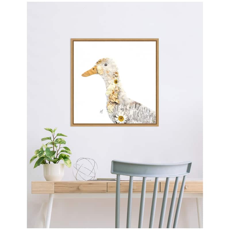 Kate and Laurel Duck No. 1 by Madeline Jeppesen Framed Canvas Wall Art Print