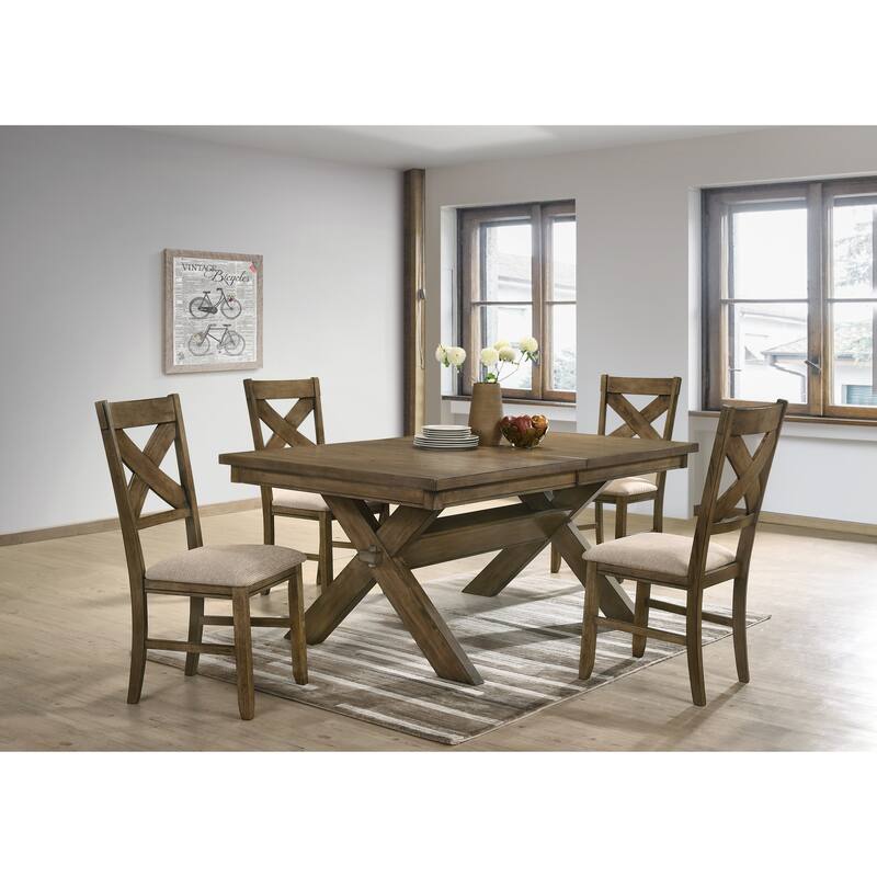 Modern 2 Piece Solid Wood Fabric Armless Dining Chair with Cushion, X Backrest for Dining Room Kitchen Living Room Bedroom