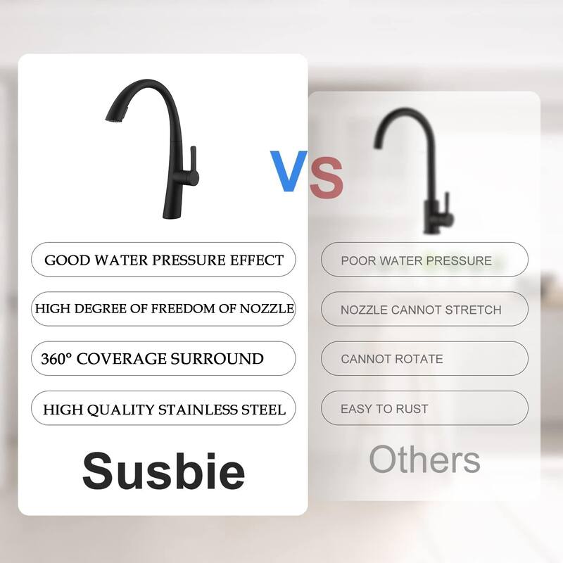 Single Handle Stainless Steel Pull Out Kitchen Faucet