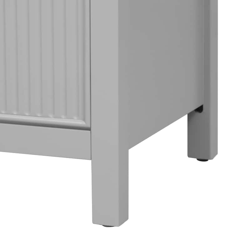 Roomfitters 30" Vanity with Ceramic Sink, Freestanding Cabinet with Soft Closing Doors, Modern Bathroom Design, Grey