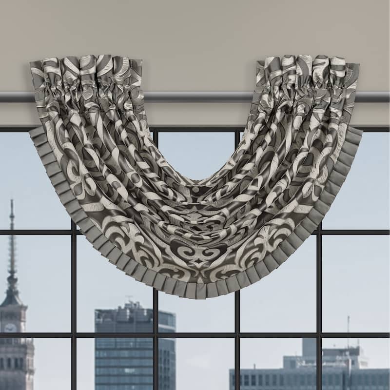J. Queen New York Bolero Silver Window Waterfall Valance