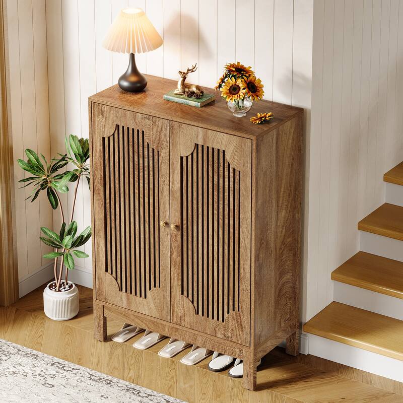 5-Tier Adjustable Shoe Cabinet with Doors for 20 Pairs