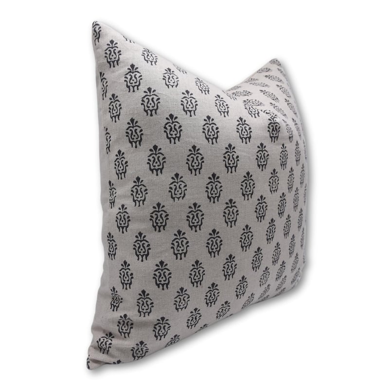 Linen Farmhouse Block print pillow Cover - Kartikya