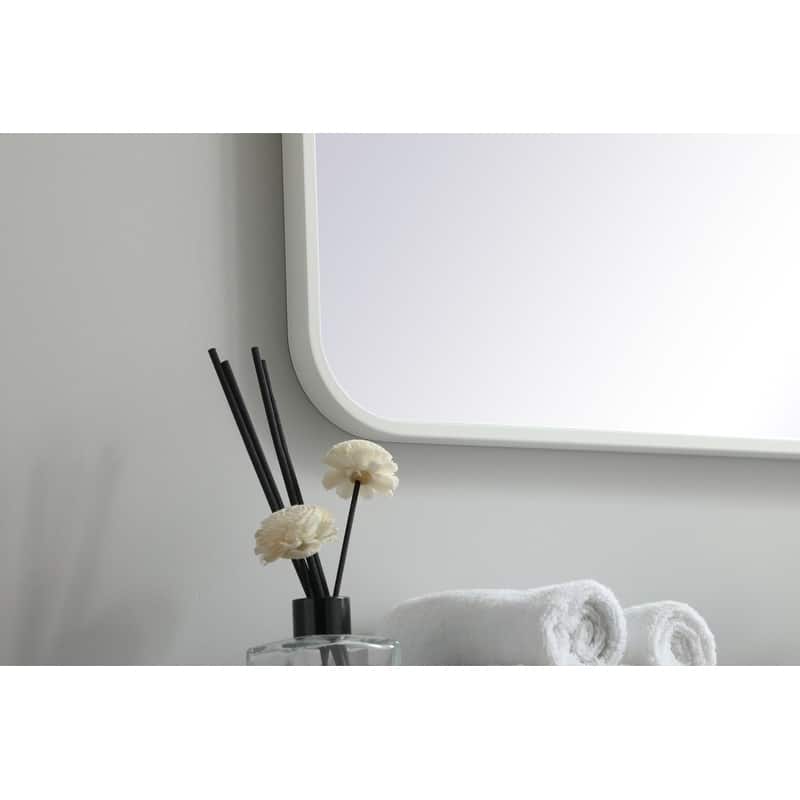 Ezra Soft Corner Metal Rectangular Mirror