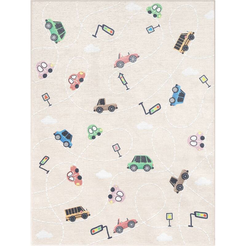Well Woven Kids Rugs Traffic Modern Machine Washable Area Rug