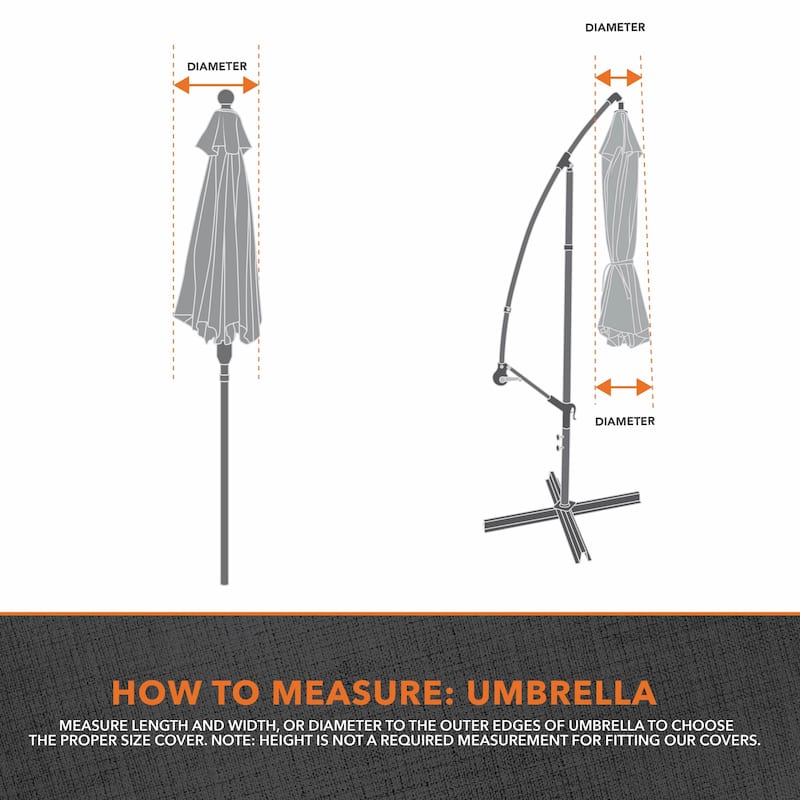 Garrison Patio & Market Umbrella Cover, 21"L x 8"W x 73"H, Granite