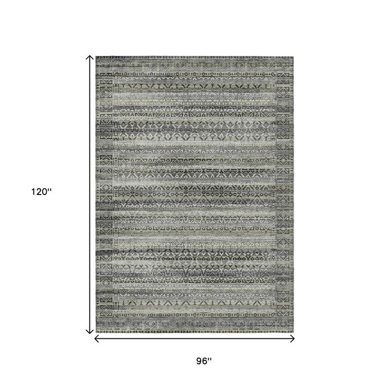 HomeRoots Striped Transitional Rectangle Outdoor Rug