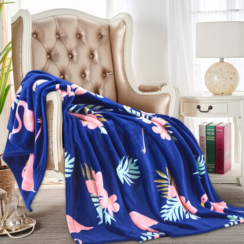 Microlight Ultra Soft Plush Throw Blanket - Flamingo