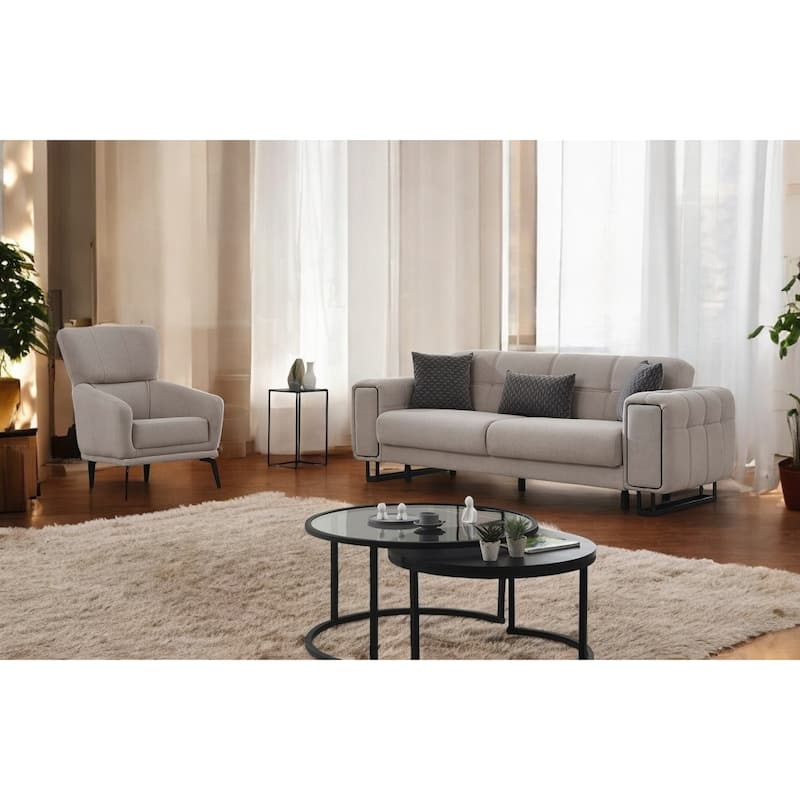Futura 2 Pieces Living Room Sets 1 Sofa 1 Chair - Grey