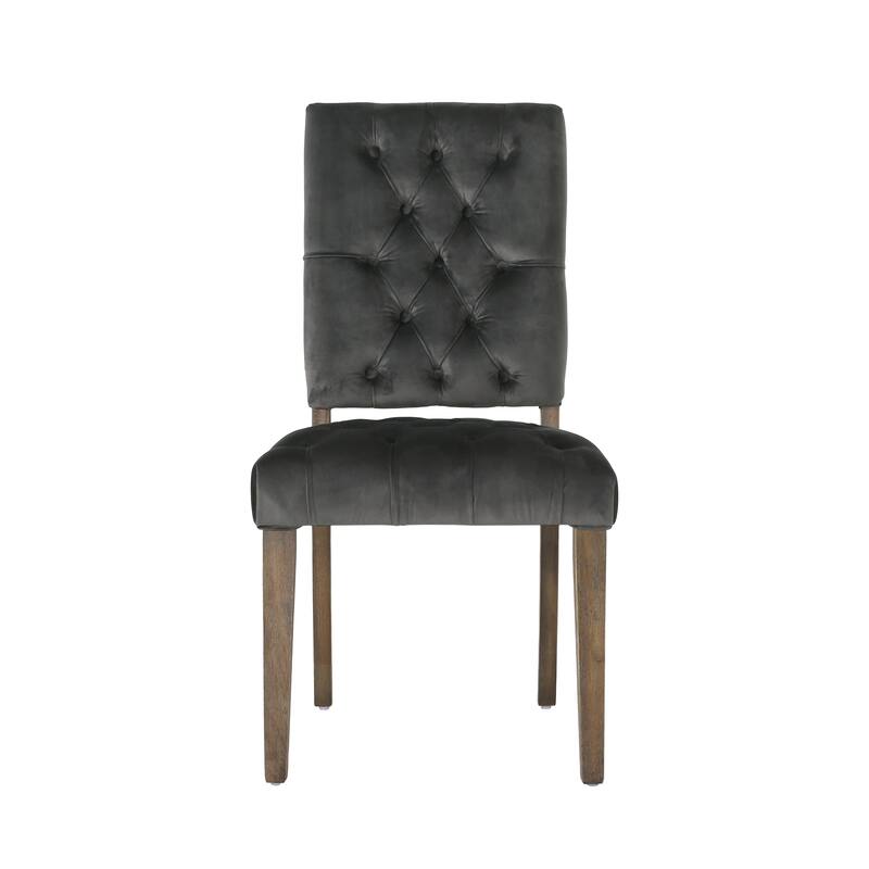 39" Modern Set of 2 Dining Chairs with Button-Tufted Backrest Seat, Solid Wood Legs for Dining Room Living Room and Bedroom