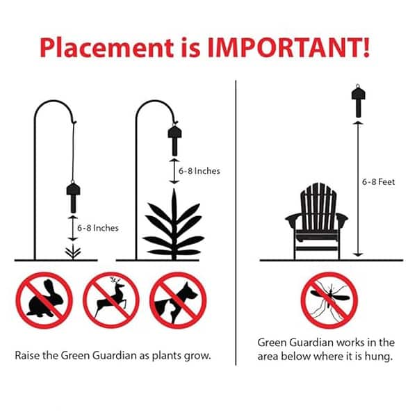 Green Guardian Garden and Mosquito Pest Control Device – Chemical Free, Pet Safe, 16 Ft Coverage