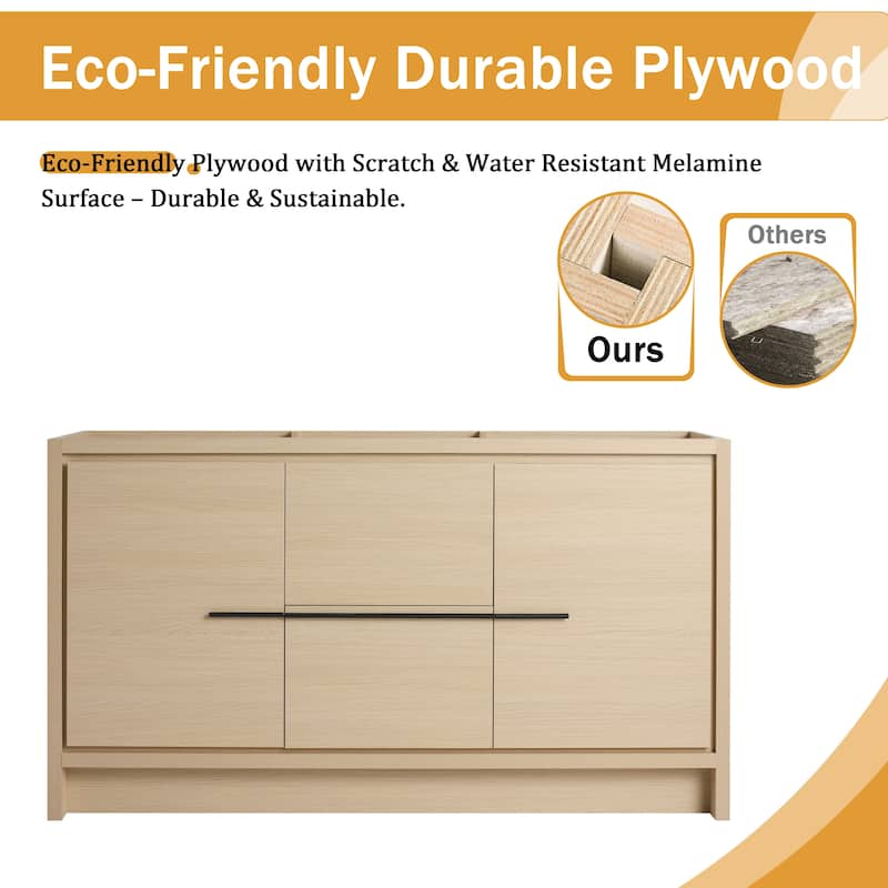 Malwee 24"/30"/36"/48"/60" Bathroom Vanity Without Sink, FreeStanding Vanity Cabinet with Soft Close Door and Drawer