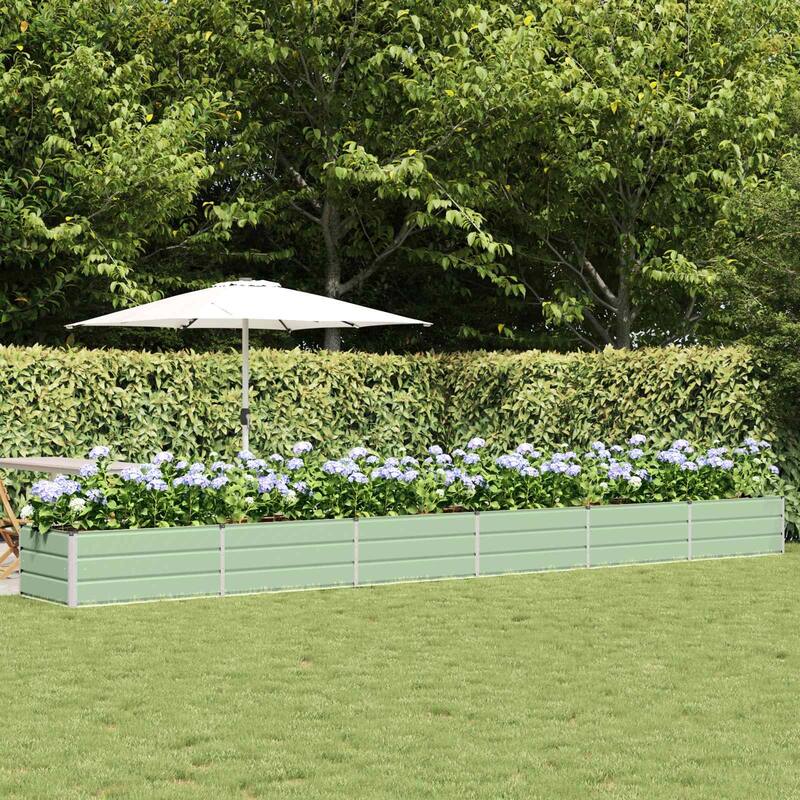 vidaXL Planter in Steel - 62.99 x 31.50 x 17.72 - Green - 236.22 x 31.50 x 17.72 in