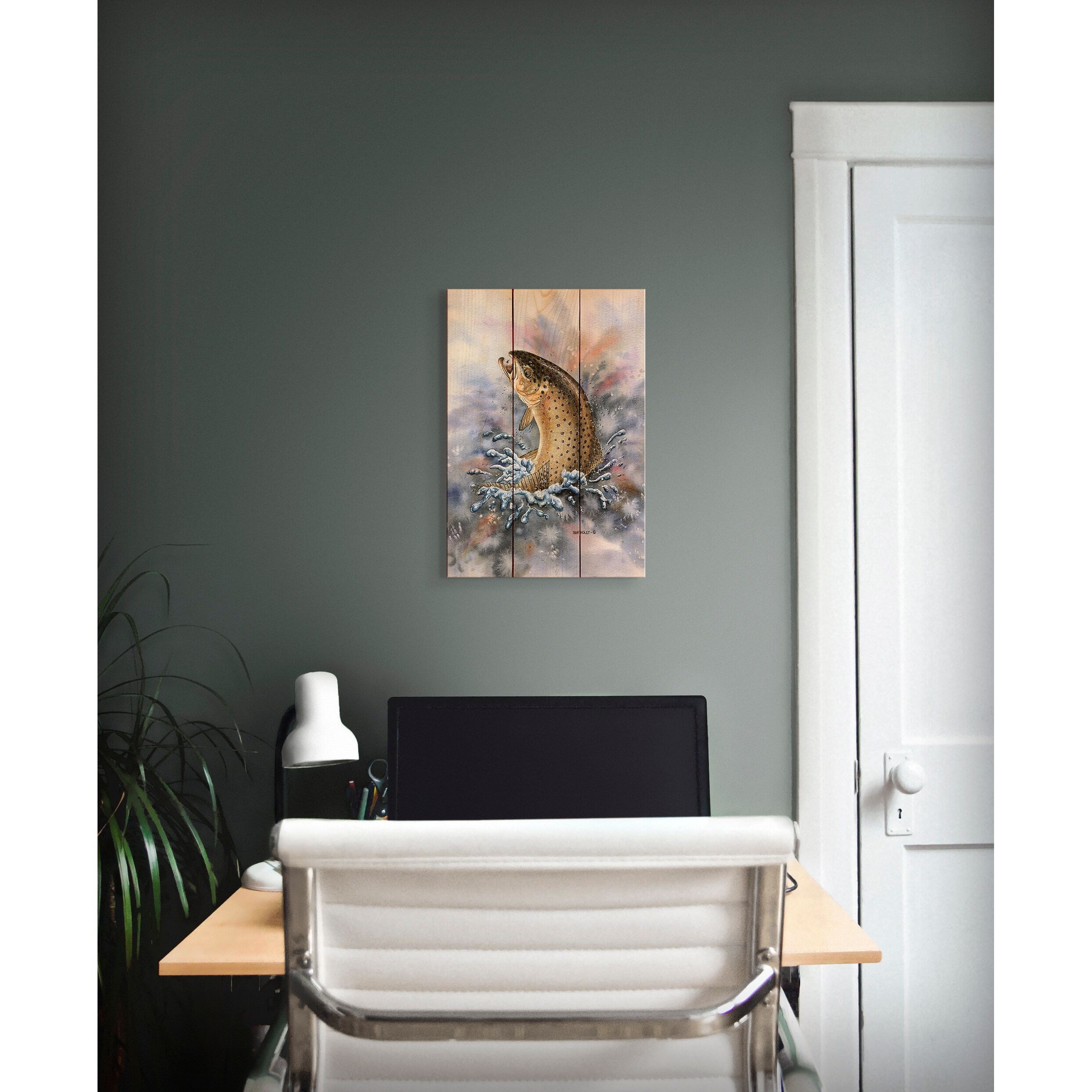 Bartholet S Fish On Brown Trout 11x15 Indoor Outdoor Wall Art Multi Color Overstock 21541095