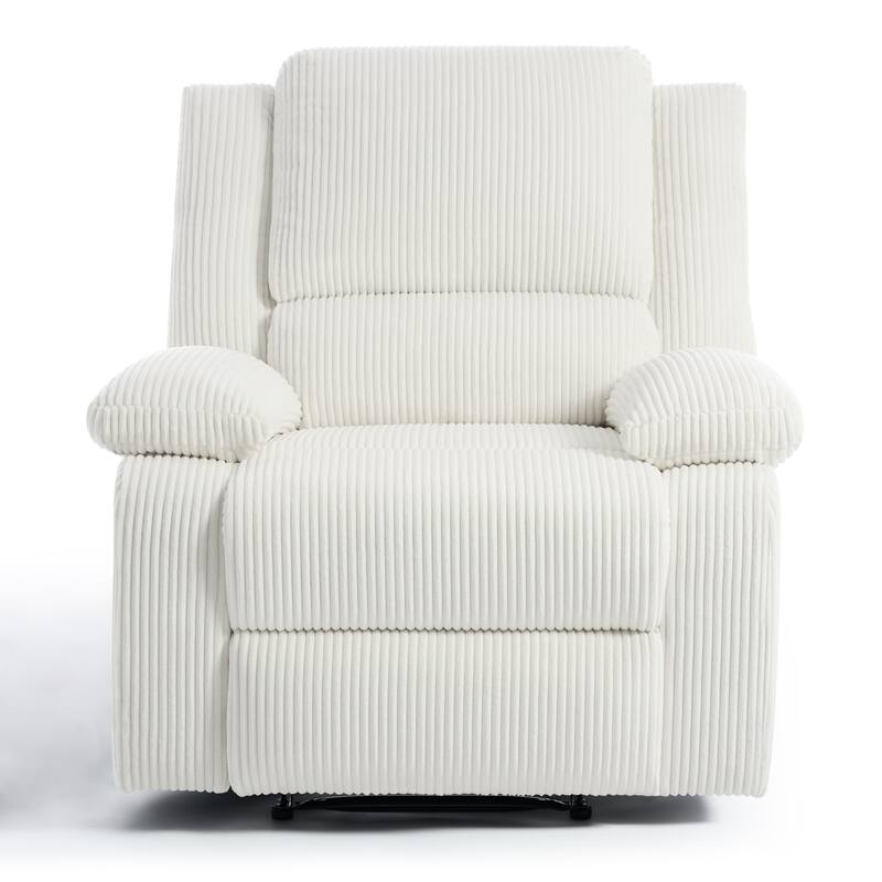 Corduroy Manual Recliner Glider Club Chair with Footrest
