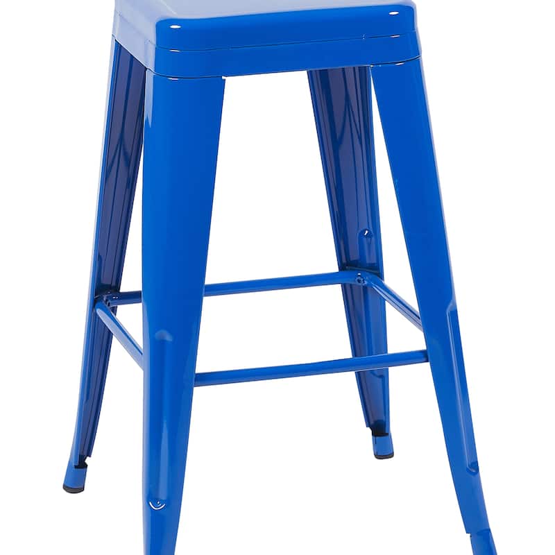 AC Pacific 24 Inch Industrial Stackable Metal Counter Stools Set of 2