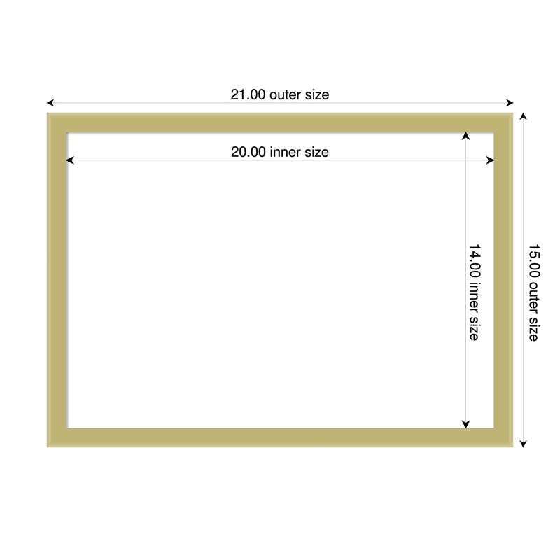 Incline Framed Dry Erase Magnetic Board - 21 x 15 in - Incline Light Gold