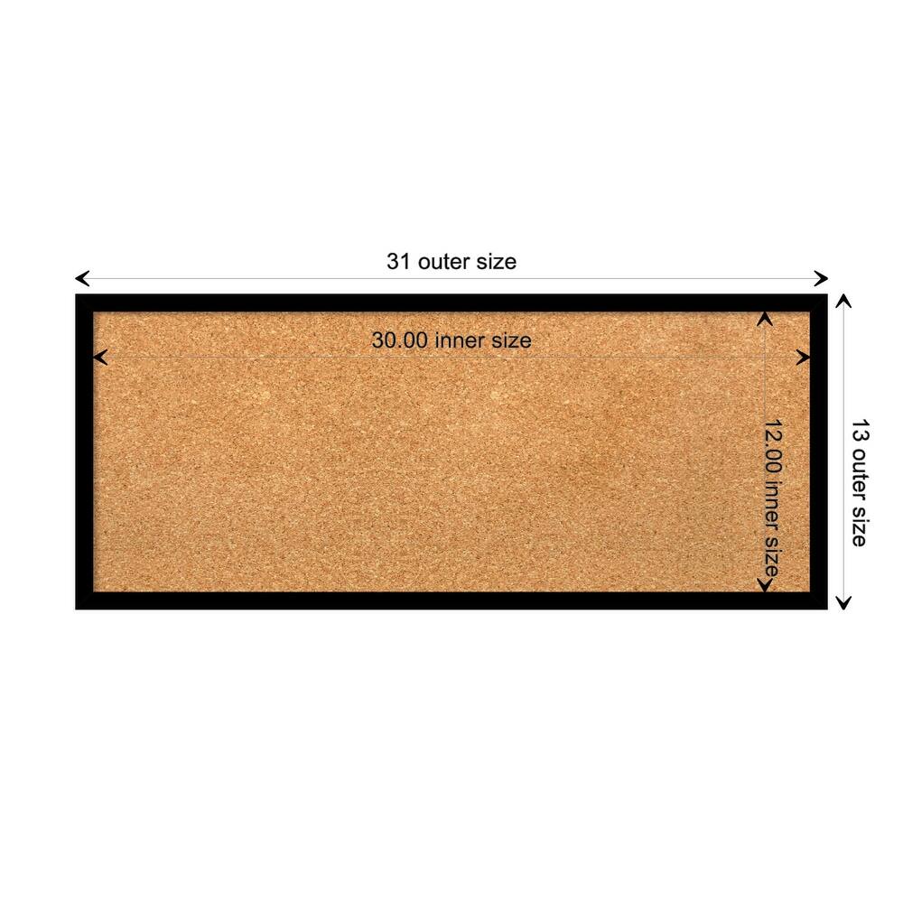 Black Gallery Deep Wood Framed Natural Corkboard Bulletin Board
