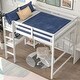 preview thumbnail 1 of 28, Elegant Full Size Wood Loft Kids Bed with Desk,Guardrail,Ladder,Shelf White