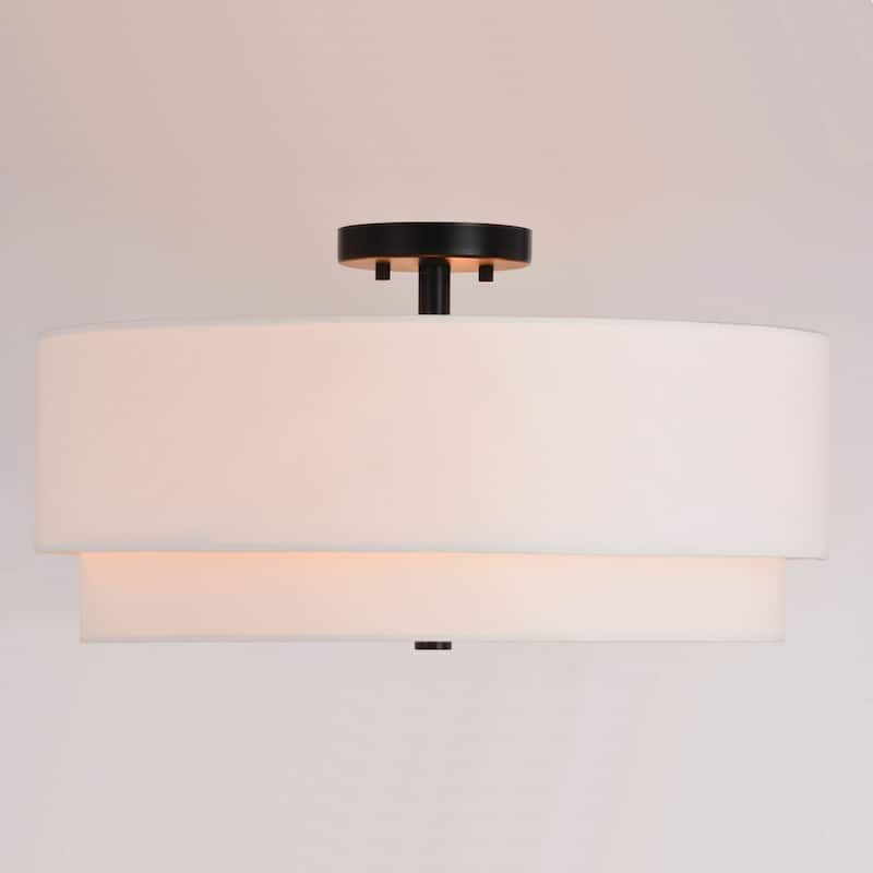 James Allan Elias 4 Light 21" Wide Semi-Flush Drum Ceiling Fixture