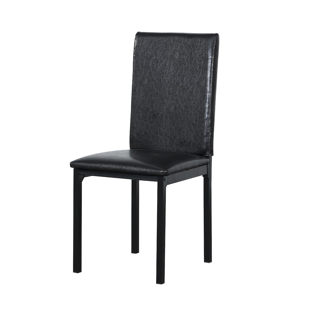 4-Piece Metal Frame Dining Seats For Dining Room,The Ergonomically Contoured Backrest Supports The Lumbar Region