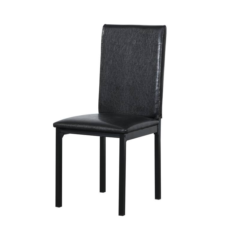 5-Piece Dining Table Set with Faux Marble Top and Upholstered PU Chairs, Modern Kitchen Table Set for 4