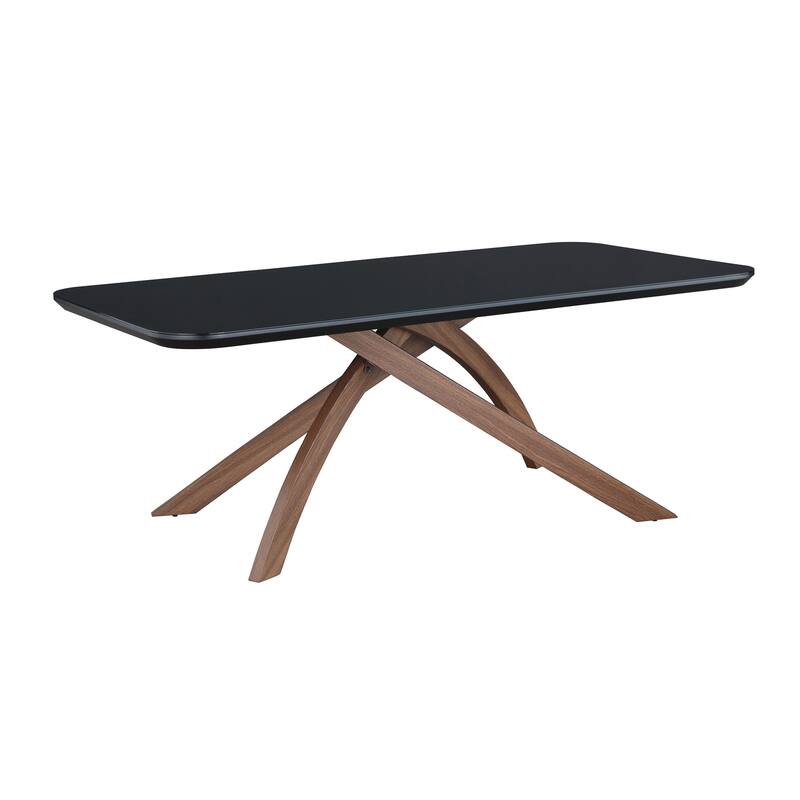 Somette Emerson Black Glass Top Dining Table