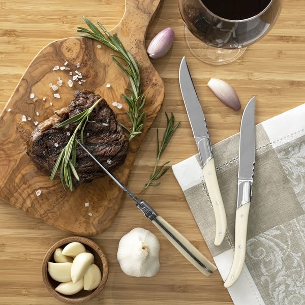 French Home Laguiole Connoisseur Black Wood Handle BBQ Steak Knives - On  Sale - Bed Bath & Beyond - 33641105