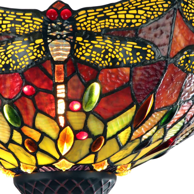 Tiffany-Style Dragonfly Design 1-light Dark Bronze Floor Lamp