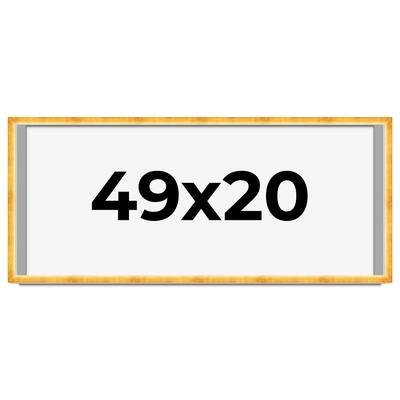 49x20 Shadow Box Frame Gold | 1.625 Inches Deep Real Wood Traditional