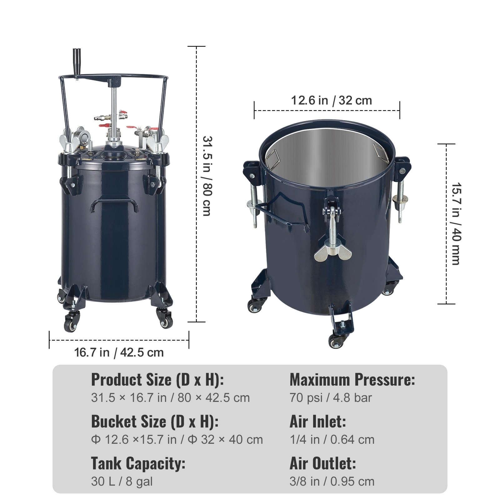 Spray Paint Pressure Pot Tank for Industry Home Decor Architecture  Construction Automotive Painting - 8gal - Bed Bath \u0026 Beyond - 42768199, image size:1600x1600