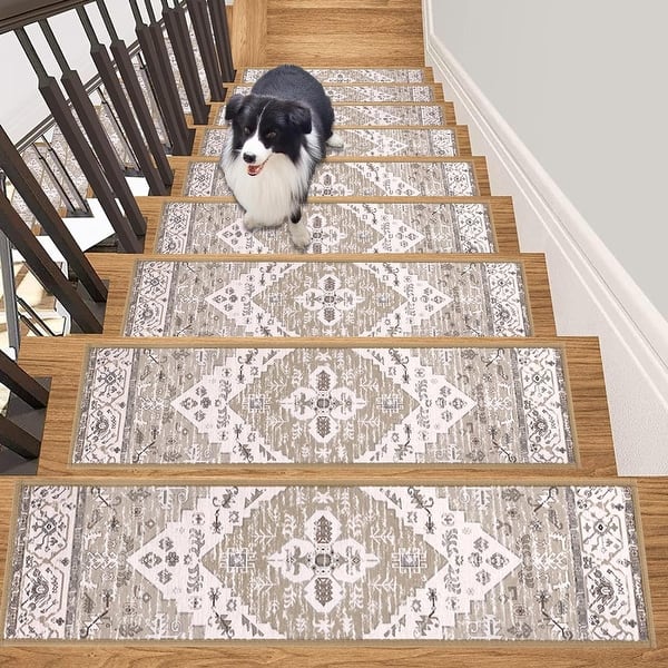 Stair Treads Non Slip For Wooden Steps Indoor 9" X 36" 8 Pack Extra Wide Stair Tread Carpet Stairs Runner, Step Pads With Reusable Adhesive For Dogs Kids Elders, Machine Washable, Brown