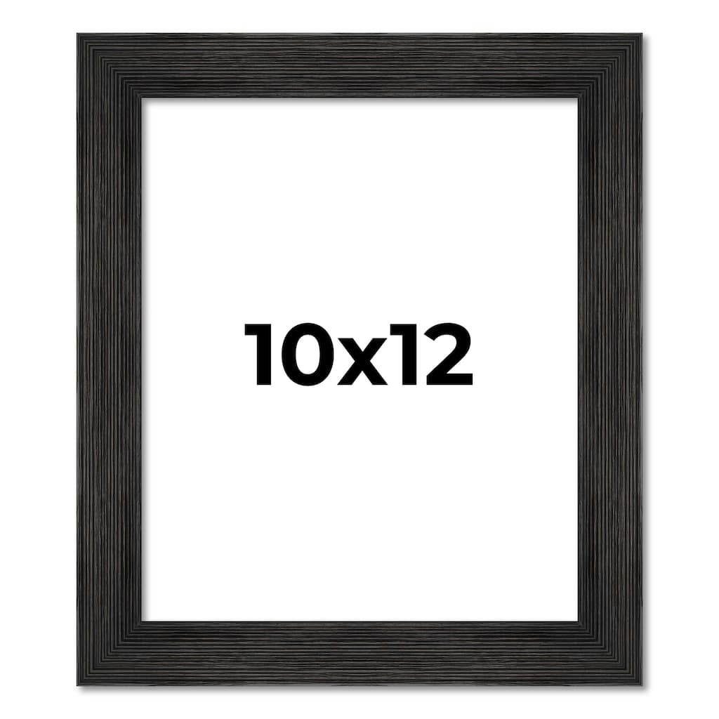 10x12 Black Rustic Wide Barnwood Picture Frame - UV Acrylic, Foam Board Backing, Hanging Hardware