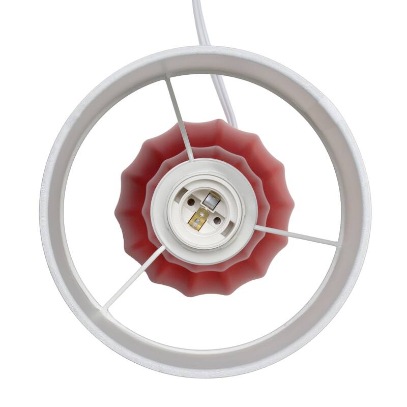 Stacked Double Gourd Ceramic Table Lamp with Tapered Shade - 12.5" - Orange