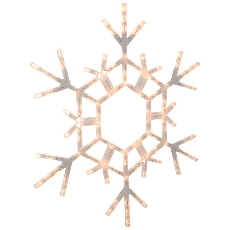 Large LED Lighted Foldable Snowflake Outdoor Christmas Decoration - 36" - Warm White