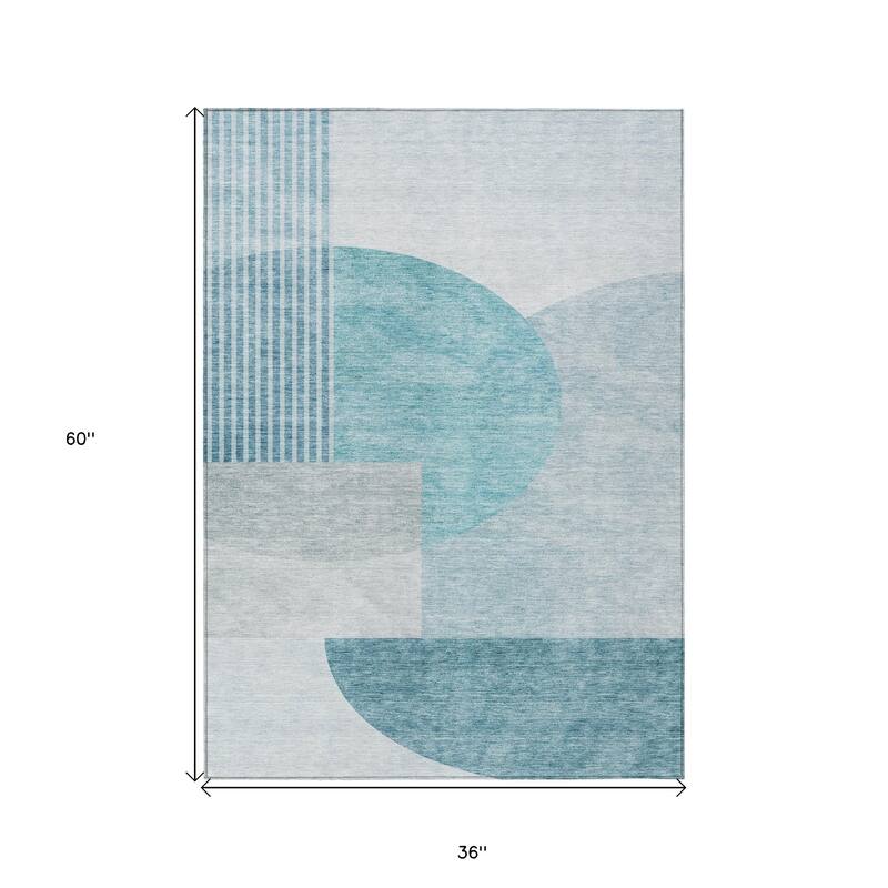 HomeRoots Geometric Transitional Rectangle Outdoor Rug