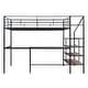 preview thumbnail 8 of 7, Full Size Metal Loft Bed with Desk and Storage Ladder