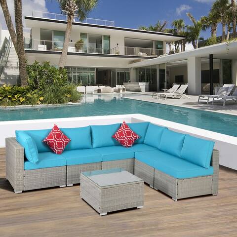 Nestfair 7-Piece Wicker Outdoor Sectional Set with Cushions