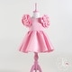 preview thumbnail 1 of 10, Special Occasion Dress with Two Flowers on Shoulders 2T - Pink