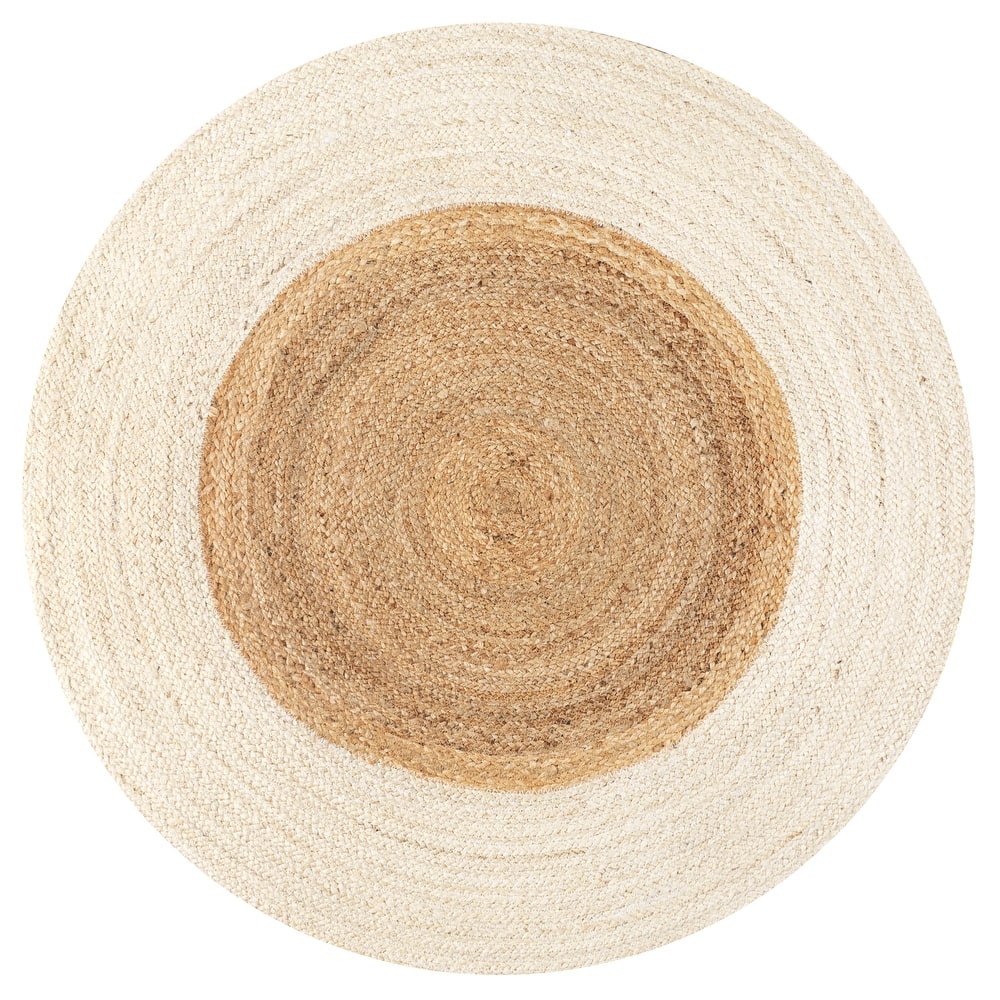 JONATHAN Y Sumak Two-Tone Jute Hippy Circle Area Rug