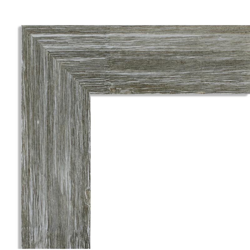 Non-Beveled Wood Bathroom Wall Mirror - Fencepost Grey Narrow Frame