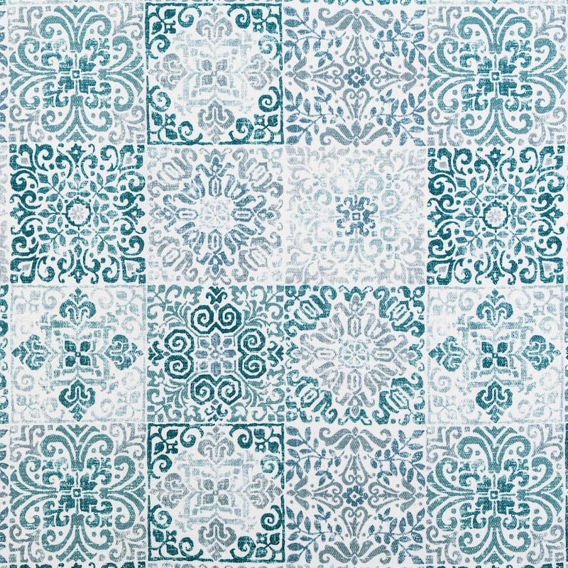 No. 918 Genoa 2-pack Mosaic Semi-Sheer Rod Pocket 2-Piece Kitchen Curtain Tier Pair