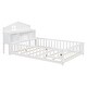 preview thumbnail 22 of 39, Full Size Plywood Montessori Floor Bed with Bookcases, Blackboards, Guard rails, Solid Wood Floor Beds and Storage Headboards