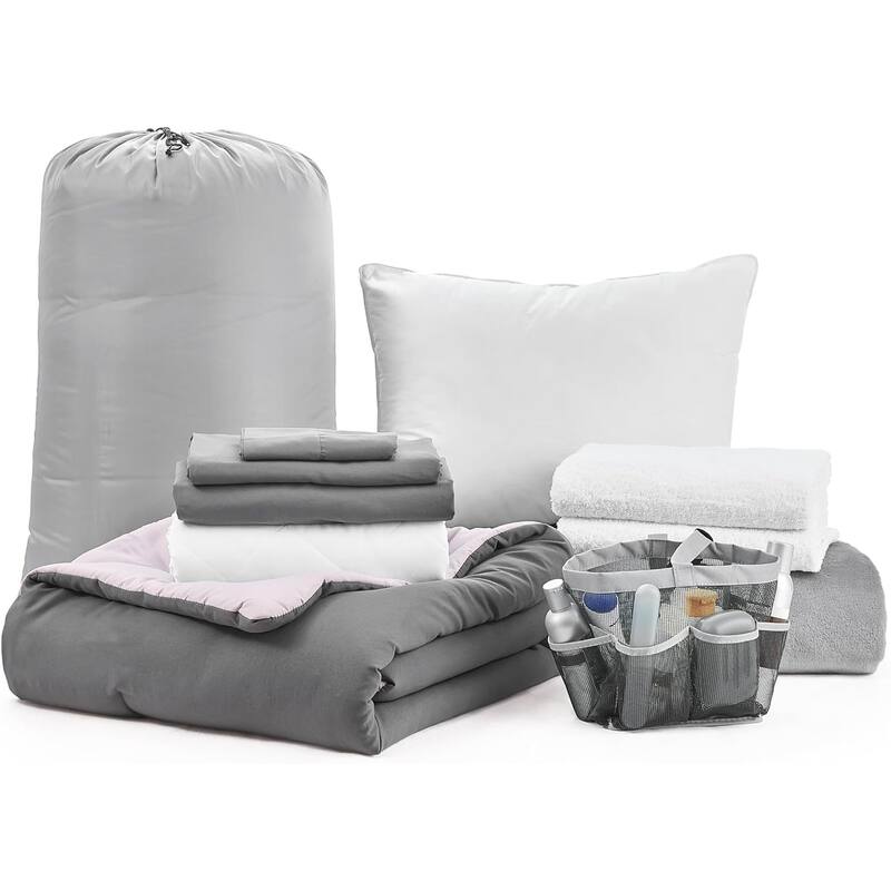 College Freshman Dorm Pack - Twin XL Bedding Kit Plus