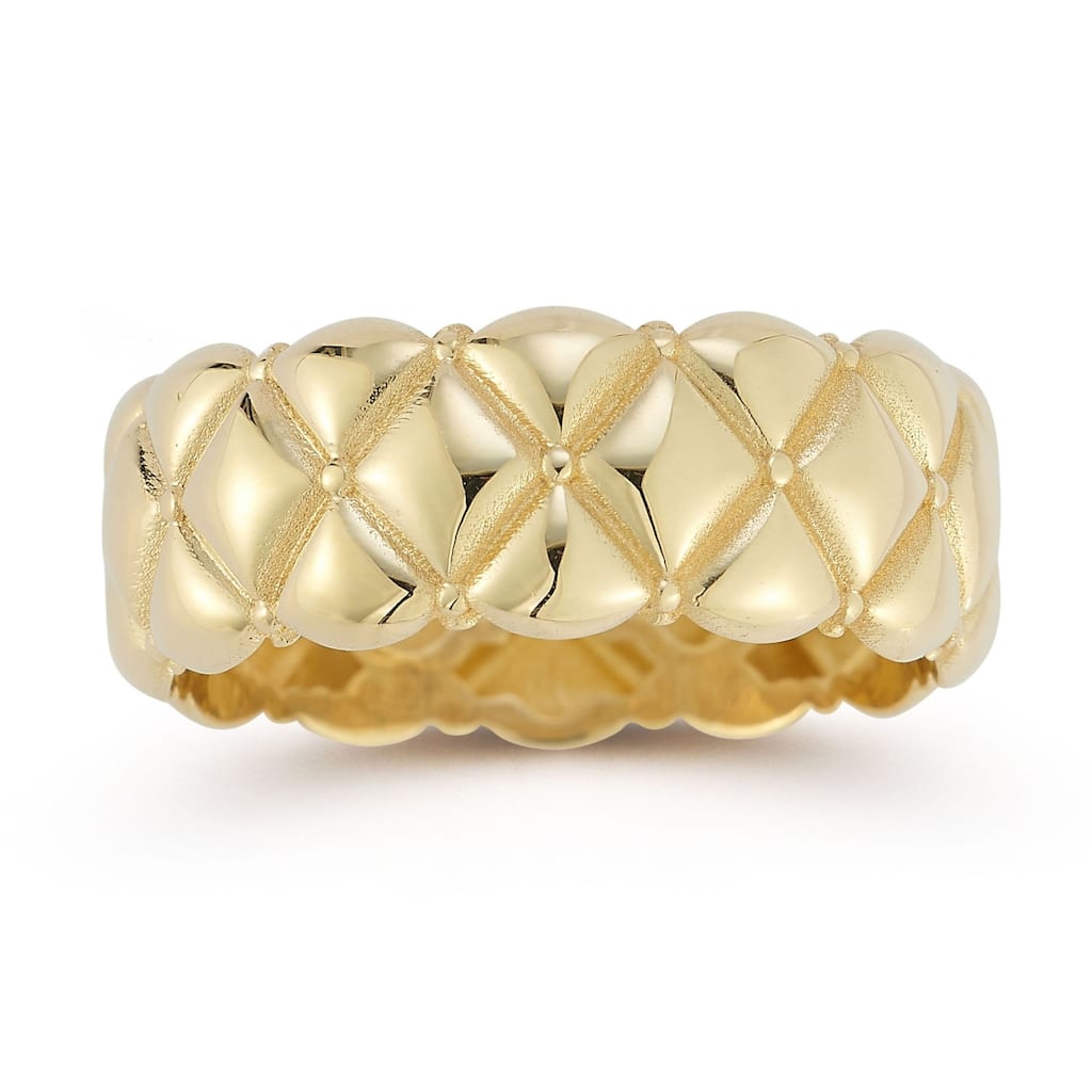 Soleil 14K Gold Quilted Band Ring