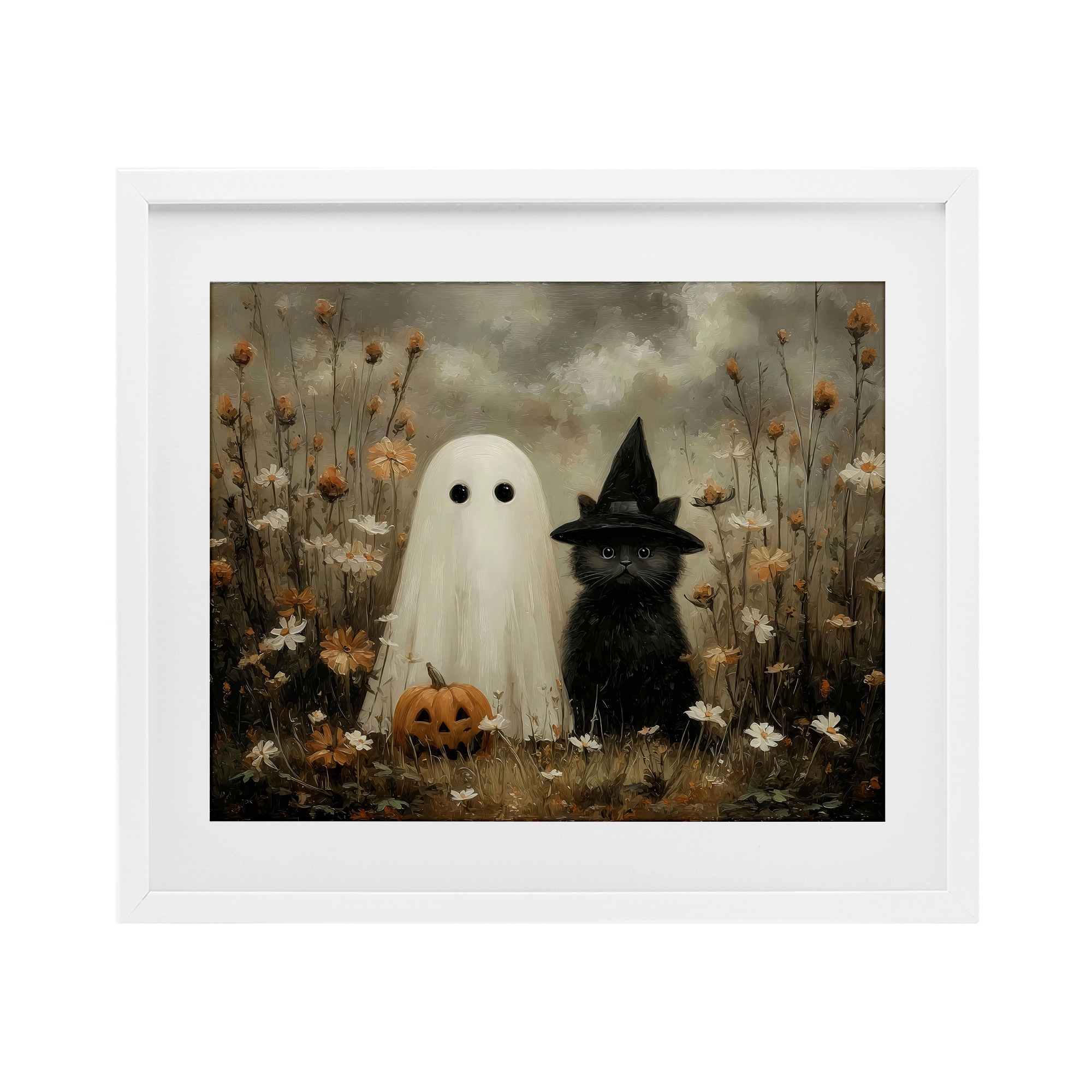Stupell Ghost and Black Cat Under Glass Framed Design By Arlington Prints