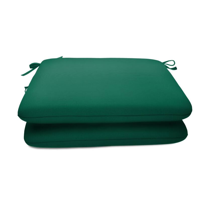 Sunbrella Solid Fabric 2-Piece Indoor/Outdoor Seat Pad Cushion, 18"W x 18"L