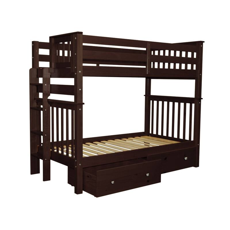 Taylor & Olive Trillium Tall Twin over Twin Bunk Bed, 2 Drawers