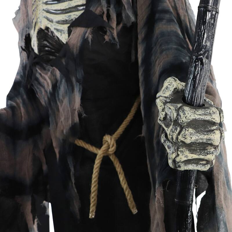 Haunted Hill Farm 7-Ft. Tall Khronos the Rotting Reaper, Premium Talking Halloween Animatronic, Plug-In